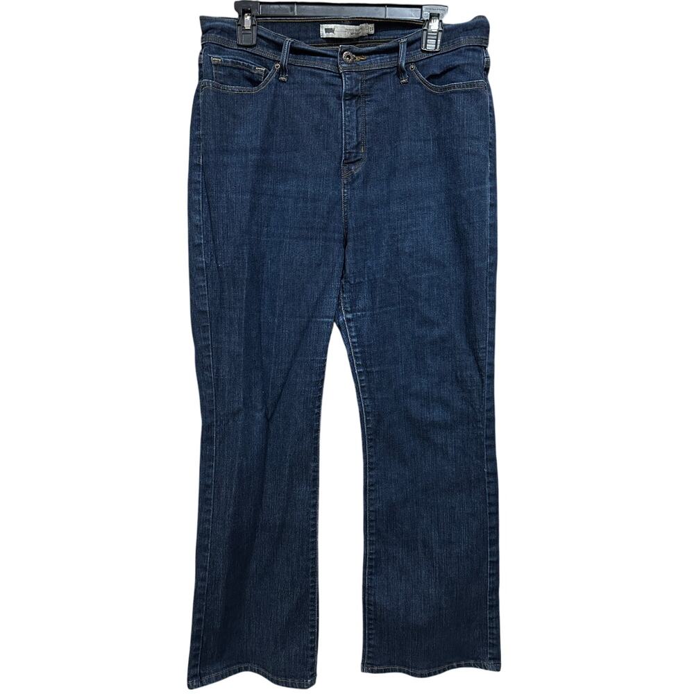 Levis 512 Boot Cut Jeans Womens Size 14 Dark Blue Perfectly Slimming Stretch